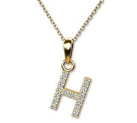 LillyMarie Collier En Or Avec Pendentif Lettre En Or 333 Et Pierres De Zircone