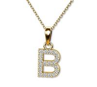 LillyMarie Collier En Or Avec Pendentif Lettre Initiale Orné De Zirconia En Or 333