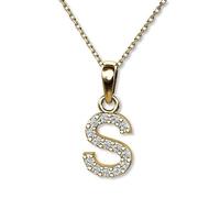 LillyMarie Collier En Or Avec Pendentif Lettre Initiale Sertie De Zirconium