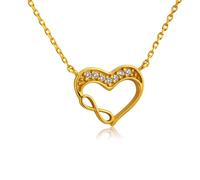 LillyMarie Collier En Or Forme De Coeur Avec Symbole Infini Et Pierres Précieuses Pour Femme