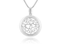 LillyMarie Collier Femme En Argent Sterling 925 Avec Un Pendentif Circulaire Scintillant Et Des Cœurs