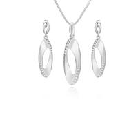 LillyMarie Ensemble De Bijoux Pour Femmes Avec Collier En Argent 925 Et Pendentif En Cristaux