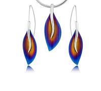 LillyMarie Magnifique Ensemble Bijoux Avec Chaîne En Argent Et Pendentif Coloré