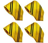 LilMents Lot de 4 cravates formelles à rayures fines, jaune, taille unique