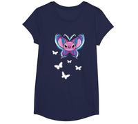 Lilo And Stitch Angel Heart T-Shirt, Fille, Bleu Marine, XS