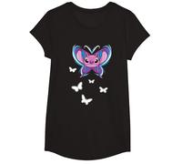 Lilo And Stitch Angel Heart T-Shirt, Fille, Noir, M