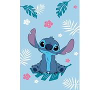 Lilo and Stitch Couverture polaire bleue - Couverture douce et confortable pour enfants et adolescents - 100 % polyester - 100 x 150 cm - Couverture en peluche légère avec motif Stitch - Confort