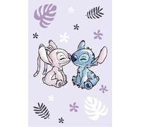 Lilo and Stitch Couverture polaire douce et confortable pour enfants et adolescents, 100 % polyester, 100 x 150 cm, légère avec motif à points violets, idéale pour canapé, lit ou jeté de voyage