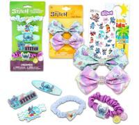 Lilo and Stitch Ensemble d'accessoires pour cheveux avec nœuds, chouchous pour cheveux, barrettes, élastiques à cheveux, autocollants et plus encore | Accessoires Stitch pour filles et enfants