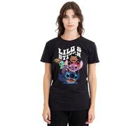 Lilo and Stitch Lilo Stitch Character Montage Ladies T Shirt, Black, Noir, S Femme