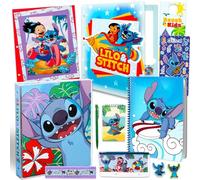 Lilo and Stitch Lot de 2 classeurs Stitch pour l'école avec classeur, 2 dossiers, carnet, crayons, gommes, règle, plus encore