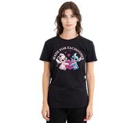 Lilo and Stitch T-Shirt pour Femme, Noir, M