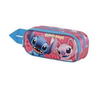 Lilo et Stitch Match-Trousse 3D Double, Rose, 22 x 9,5 cm