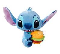 Disney Stitch avec Hamburger - Peluche de 25 cm - Convient dès Les Premiers Mois de Vie