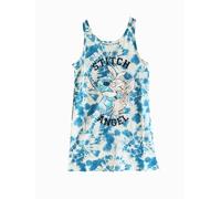 Lilo et Stitch Robe d'été pour fille avec Stitch et Angel, motif Tie-Dye, 100 % coton, bleu, 4 ans