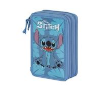 Trousse Triple Garnie - Disney Lilo et Stitch Sit - Bleu - Taille Unique Bleu G