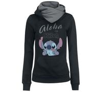 Lilo & Stitch Aloha Femme Sweat-Shirt à Capuche Noir/Gris 5XL