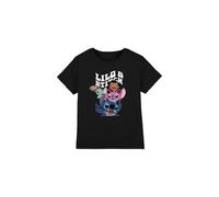 Lilo & Stitch Character Montage T-Shirt Unisexe pour Enfant, Noir, 5-6 Ans, Noir, 5-6 Ans
