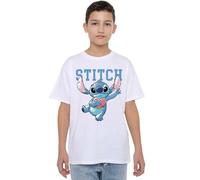 Lilo & Stitch Clutching Hearts Unisex Kids T Shirt, Blanc, 7-8 Ans Garçon