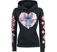 Lilo & Stitch Love You Femme Sweat-Shirt à Capuche Noir S
