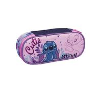 Lilo & Stitch Porte-Stylo Scolaire Round Plus 2CUTE, Multicolore - Trousse Scolaire monozip avec Organisateur intérieur, Passants élastiques - Accessoires Sac à Dos Scolaire - Trousse Fille,