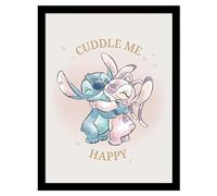 Pyramid Poster encadré Lilo & Stitch CUDDLE ME 40 cm x 30 cm Rose/Bleu