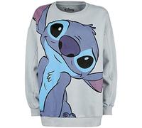 Lilo & Stitch Stitch Femme Sweat-Shirt Gris chiné 100% Coton Large