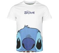 Lilo & Stitch Stitch Femme T-Shirt Manches Courtes Blanc 100% Coton Regular/Coupe Standard
