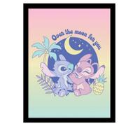 Lilo & Stitch - Stitch Over The Moon - Impression Encadr?E 30x40cm