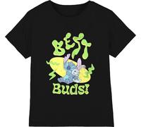 Lilo & Stitch - T-shirt "Best Buds" pour homme/femme unie RO11142 (L) (Noir)