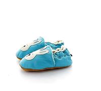 Liloopop Chaussons Fourrés Cuir Souple Jojo Lapin (3 à 4 ans), Bleue
