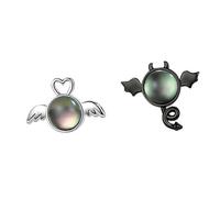 LILOVE Boucles d'oreilles Femme Argent, Zircone Cubique, Boucles d'oreilles Ange Asymétriques Élégantes, Cadeaux de Bijoux pour Femmes Filles Maman Fille