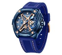 LILUOKE Montre de luxe pour homme, bracelet en acier inoxydable ou en caoutchouc, aiguilles lumineuses, montre tactique étanche, style audacieux, DT-LK9027G-03