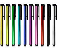 Lilware 10 x Stylus Pen Stylet/Stylo pour des Smart Phones/Apple iPhone/iPad/Tablettes à Écran Tactile et d'autres Dispositifs. Ensemble de 10 Stylos Colorés Léger. Multicolore