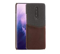 Lilware Card Wallet Plastique Étui de Téléphone pour OnePlus 7 Pro. PU Cuir en Tissu Texture de Protection Coque avec ID/Port Carte de Crédit. Marron