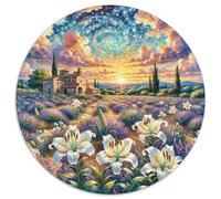 Lily 1000 Pièces Puzzles Classiques Fleur Puzzle Circulaire pour Adultes Et Enfants Encastrement Parfait Jeu D'Intelligence De l'art De La DécoRat ION Moderne 1000pcs (67.5x67.5cm)