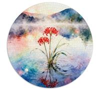 Lily araignée Rouge, Puzzle 1000 Pièces en Forme Ronde, Activité Ludique Et Éduchative, Parfait pour Collection Ou Famille, Conseillé Dès 8 Ans,Fleur, 1000pcs (67.5x67.5cm)