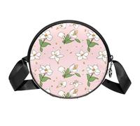 Lily Beau petit sac à bandoulière rond avec fermeture éclair et bretelles réglables pour femme et fille