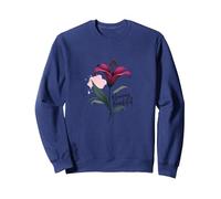 Lily Blooms : Un Magnifique Art Floral en Fleurs Sweatshirt, Unisexe pour Adultes, Bleu Marine, L