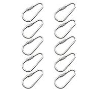 Lily Brown Lot de 10 crochets en acier inoxydable pour perroquet - Connecteur antirouille pour suspendre une balançoire - Mangeoire à fruits - Pièces de jouet pour perroquet en vrac
