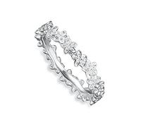 Lily Charmed - Bague en argent sterling 925 ou plaqué or 18 carats Forget Me Not Stacking en tailles L, N ou P, Métal