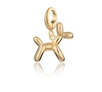 Lily Charmed - Breloque chien ballon en argent sterling 925 ou plaqué or 18 carats, breloque animal à clipser pour bracelet ou collier, Métal