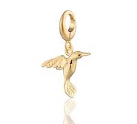 Lily Charmed - Breloque colibri en argent sterling 925 ou plaqué or 18 carats, breloque oiseau à clipser pour bracelet ou collier, Métal