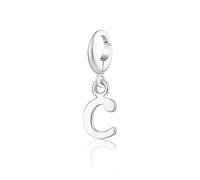 Lily Charmed Breloque en forme de lettre de l'alphabet plaqué or 18 carats ou argent sterling | Initiales minuscules de A à Z | Clip ou coulissant | Cadeau personnalisé pour femme, M, Doré, 0