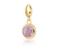 Lily Charmed Breloque en forme de serpent en résine de serpent plaqué or et argent sterling