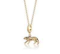 Lily Charmed - Collier avec pendentif tigre en argent sterling 925 avec chaîne de 45,7 cm, ou collier animal plaqué or 18 carats, Métal, Tigre, collier tigre