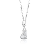 Lily Charmed - Collier gant de boxe en argent sterling 925 avec chaîne de 45,7 cm ou pendentif sport en argent plaqué or 18 carats, Métal
