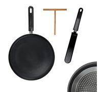 LILY COOK – Coffret crêpière induction 28 cm – antiadhésive, ustensiles bois et nylon, noir