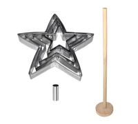 Kit De Pâtisserie - Lily Cook - Sapin De Noël - étoiles - Marron Et Argent