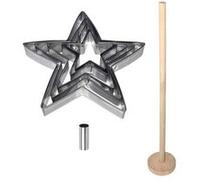 LILY COOK - Coffret Dessert Sapin de Noel Etoiles - avec Support - Recette Incluse - Dimensions : 25.8 x 4.4 x 16.2 cm